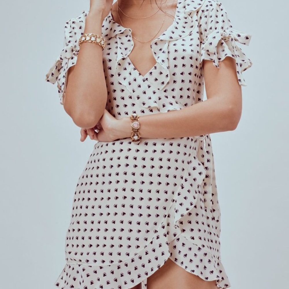 For Love & Lemons Sweetheart Wrap Mini Dress